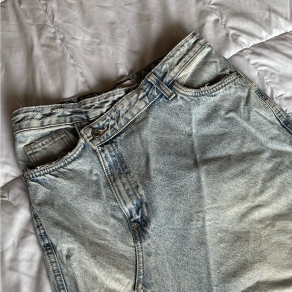 Zara Long Denim Skirt with slit, asymmetric closure - Small - Picture 2 of 4